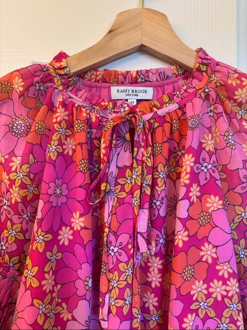 Ramy Brook Eugenia Blouse With Ruffled Sleeves - Picture 2 of 4